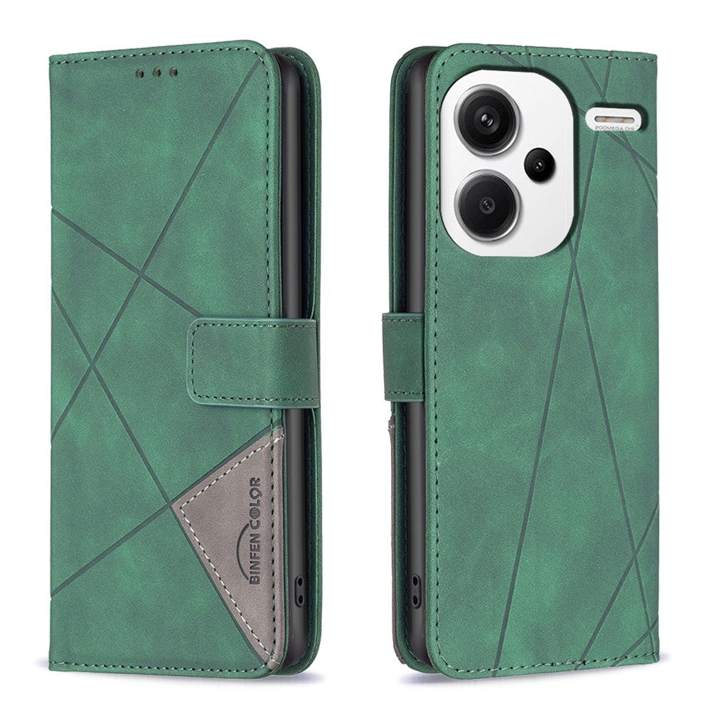 BINFEN COLOR För Xiaomi Redmi Note 13 Pro+ 5G mobilskal Plånboksfodral Geometriskt Läderfodral