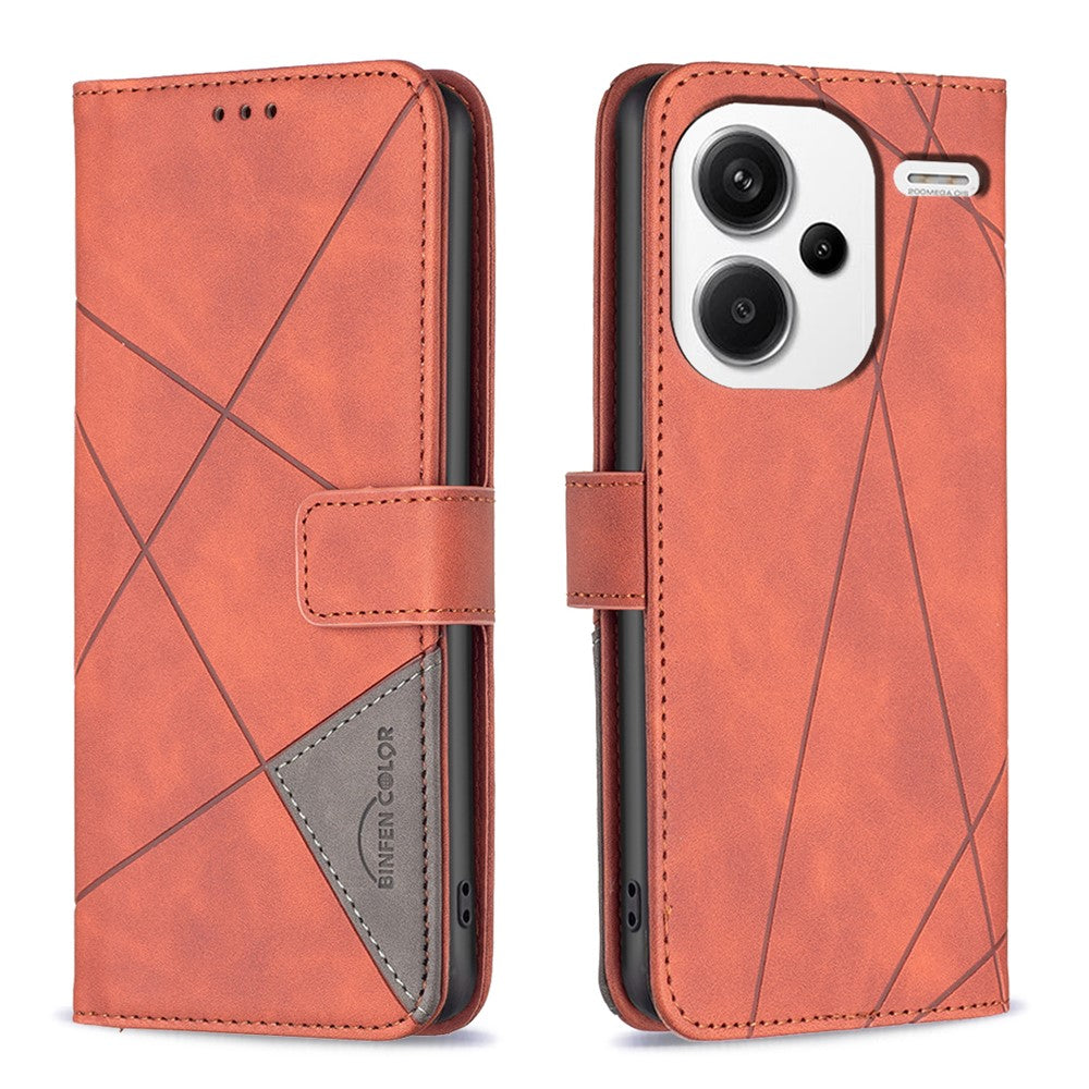 BINFEN COLOR För Xiaomi Redmi Note 13 Pro+ 5G mobilskal Plånboksfodral Geometriskt Läderfodral