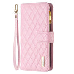 BINFEN COLOR BF Style-15 For Xiaomi Redmi Note 13 5G Zipper Leather Case Rhombus Handbag Phone Cover