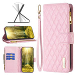 BINFEN COLOR BF Style-15 For Xiaomi Redmi Note 13 5G Zipper Leather Case Rhombus Handbag Phone Cover