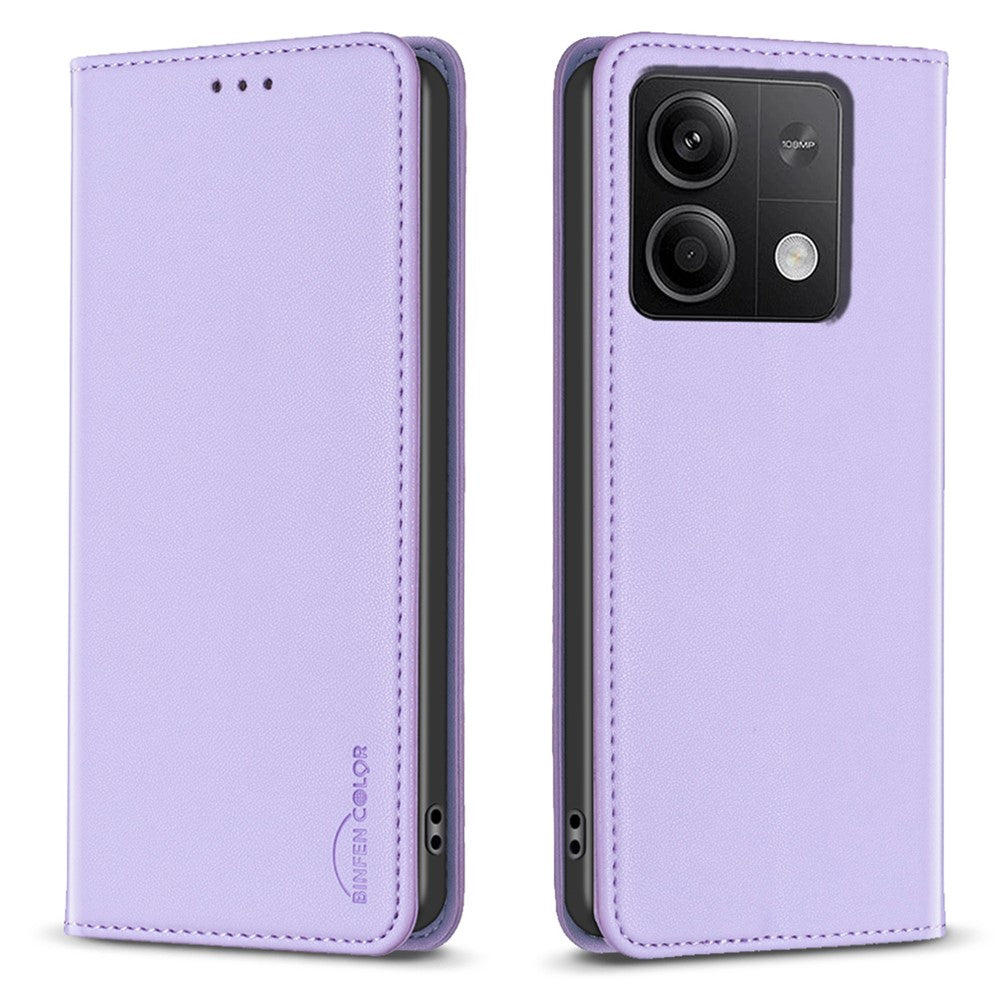 BINFEN COLOR BF18 For Xiaomi Redmi Note 13 5G Leather Cover Magnetic Closure Flip Phone Case