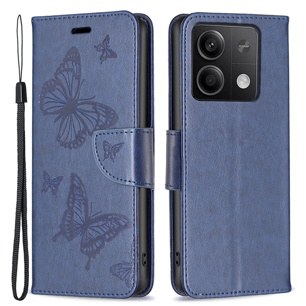 Xiaomi Redmi Note 13 5G Läderfodral Plånboksfodral med Fjärilsmönster