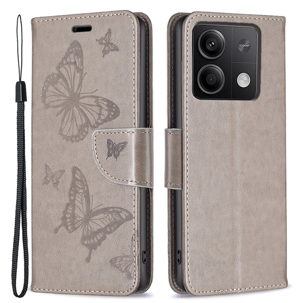 Xiaomi Redmi Note 13 5G Läderfodral Plånboksfodral med Fjärilsmönster
