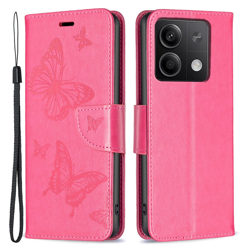 Xiaomi Redmi Note 13 5G Läderfodral Plånboksfodral med Fjärilsmönster