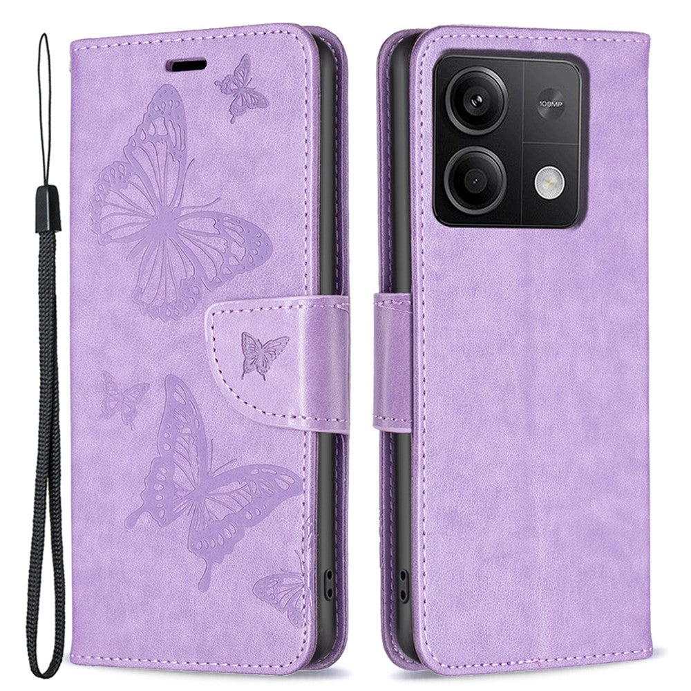 Xiaomi Redmi Note 13 5G Läderfodral Plånboksfodral med Fjärilsmönster