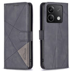 BINFEN COLOR For Xiaomi Redmi Note 13 5G Phone Cases Wallet Stand Geometry Imprint Leather Cover