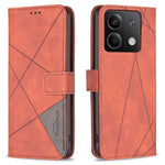 BINFEN COLOR For Xiaomi Redmi Note 13 5G Phone Cases Wallet Stand Geometry Imprint Leather Cover