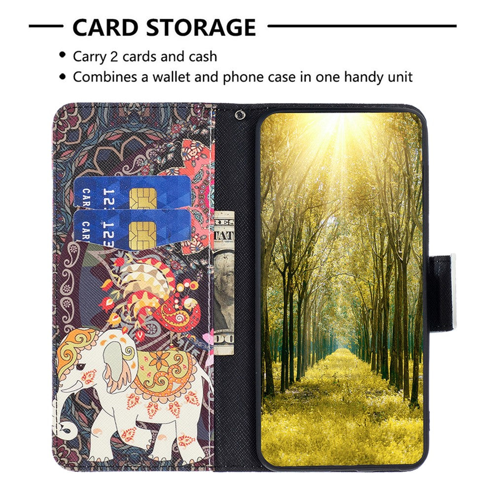 For Xiaomi Redmi Note 13 5G Phone Case Pattern Printing Wallet Leather Cover