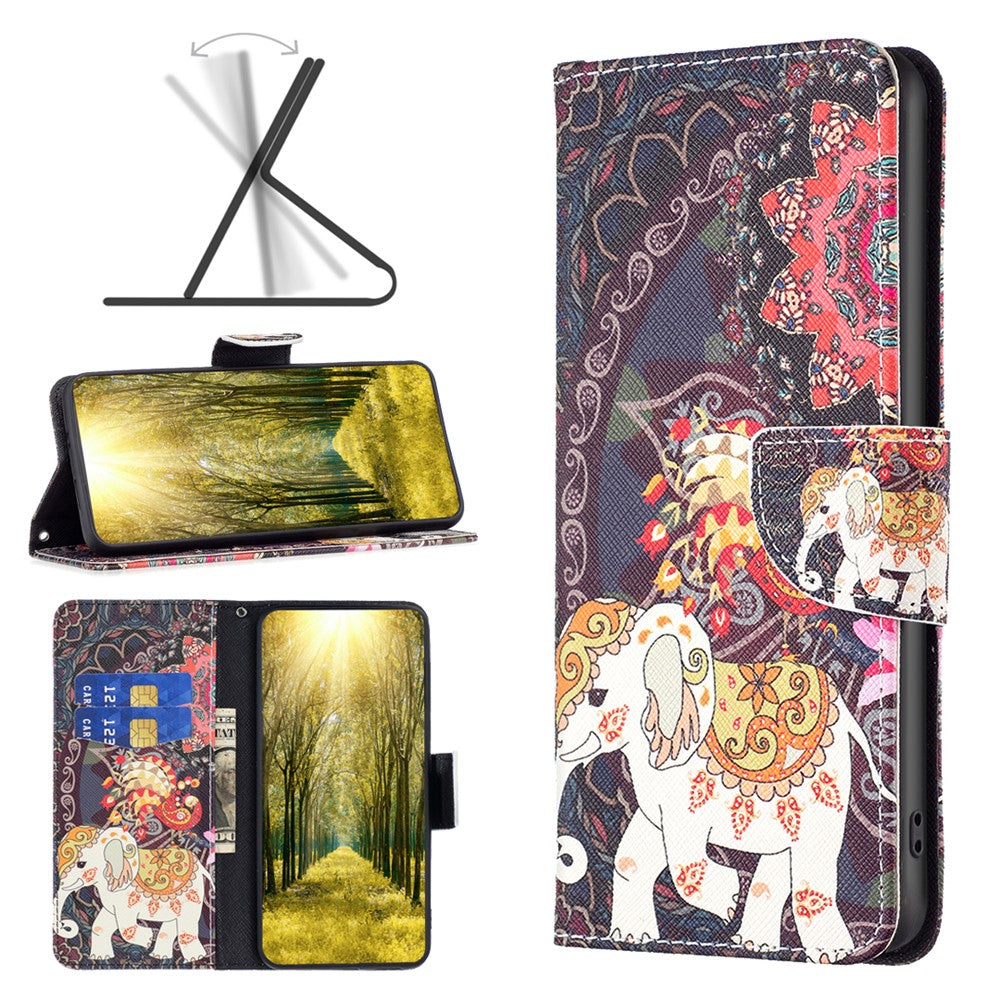 For Xiaomi Redmi Note 13 5G Phone Case Pattern Printing Wallet Leather Cover