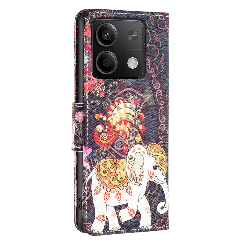 For Xiaomi Redmi Note 13 5G Phone Case Pattern Printing Wallet Leather Cover