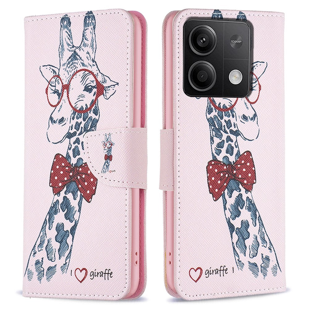For Xiaomi Redmi Note 13 5G PU Leather Phone Case TPU Inner Shell Pattern Printing Design