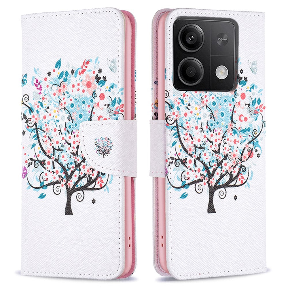 For Xiaomi Redmi Note 13 5G PU Leather Phone Case TPU Inner Shell Pattern Printing Design