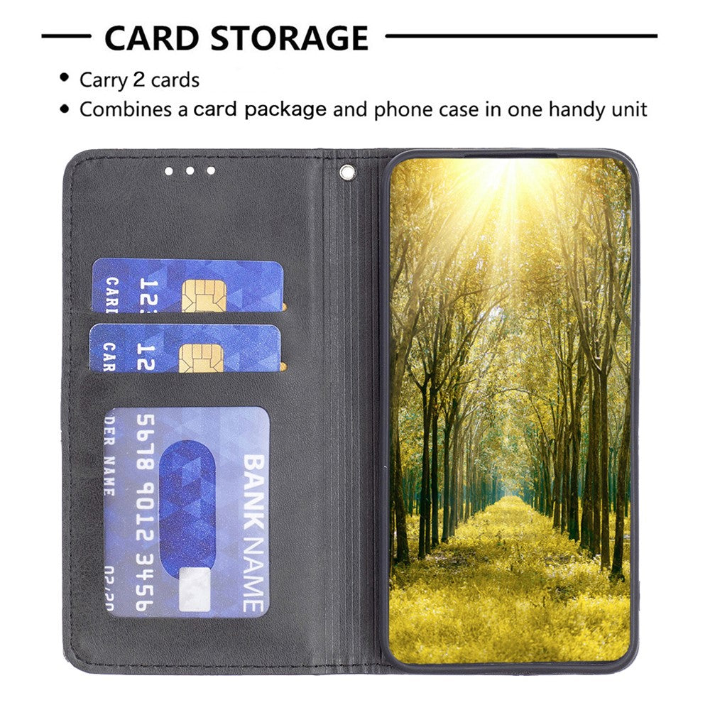 For Xiaomi Redmi Note 13 5G PU Leather Phone Case 2 Card Holders Magnetic Closure