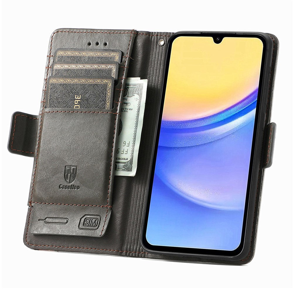 For Samsung Galaxy A15 4G / A15 5G Phone Cases CASENEO PU Leather Cover Stand with RFID Blocking Wallet