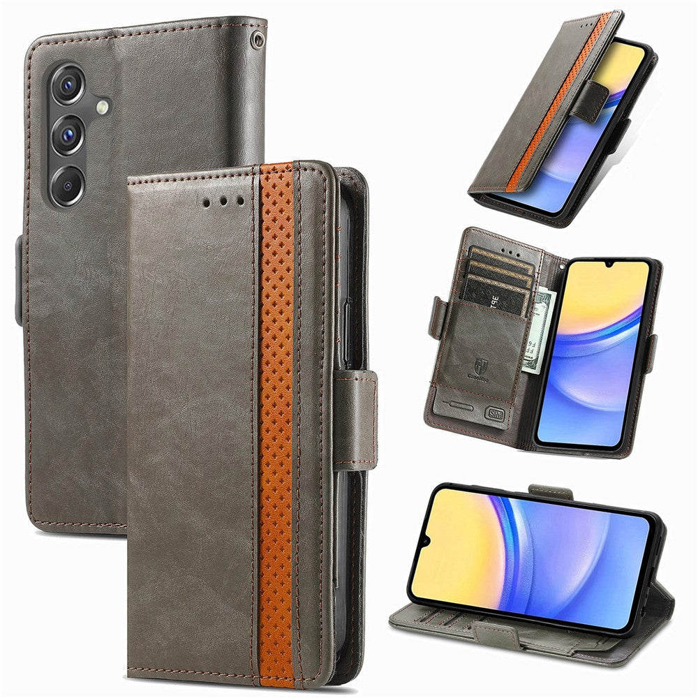 For Samsung Galaxy A15 4G / A15 5G Phone Cases CASENEO PU Leather Cover Stand with RFID Blocking Wallet
