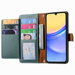 Til Samsung Galaxy A15 4G / 5G Telefoncover med Hjerteprint og RFID-Blokering i Læder