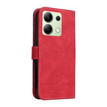 For Xiaomi Redmi Note 13 4G Leather Case Three-color Splicing Phone Cover