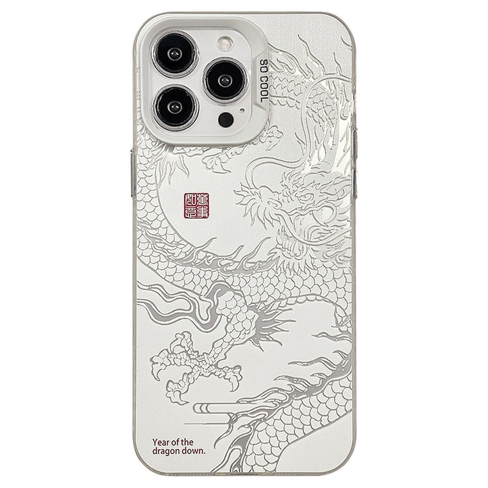 iPhone 12/12 Pro-skal med kinesisk drakelaser PC+TPU-baksida