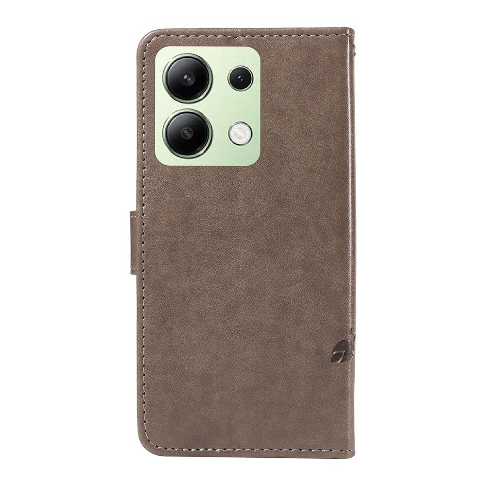 For Xiaomi Redmi Note 13 4G PU Leather Cases Flower Pattern Wallet Stand Phone Cover with Strap