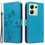 For Xiaomi Redmi Note 13 4G PU Leather Cases Flower Pattern Wallet Stand Phone Cover with Strap