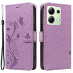 For Xiaomi Redmi Note 13 4G PU Leather Cases Flower Pattern Wallet Stand Phone Cover with Strap
