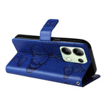 For Xiaomi Redmi Note 13 4G Wallet Case Floral Butterfly Imprinted Leather Phone Cover Stand