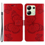 For Xiaomi Redmi Note 13 4G Wallet Case Floral Butterfly Imprinted Leather Phone Cover Stand
