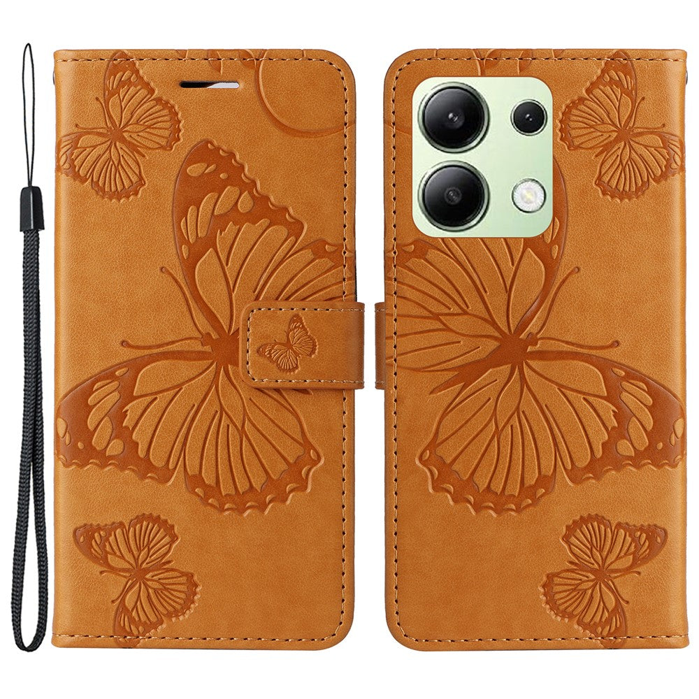 Xiaomi Redmi Note 13 4G Plånboksfodral Läderfodral med Blommigt Fjärilstryck, Stativ