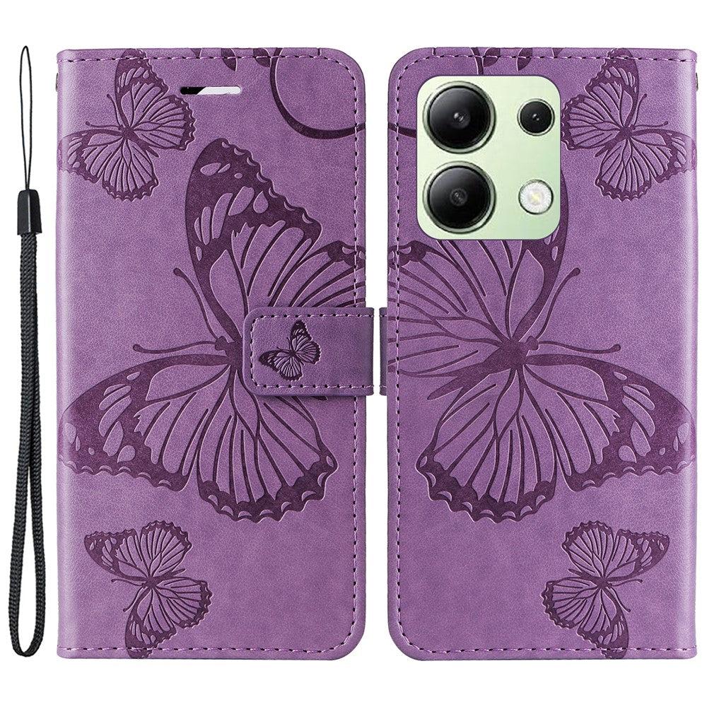 For Xiaomi Redmi Note 13 4G Wallet Case Floral Butterfly Imprinted Leather Phone Cover Stand