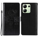 For Xiaomi Redmi Note 13 4G Phone Case with Stand Cat Tree Pattern Leather Wallet Mobile Cover