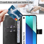 For Xiaomi Redmi Note 13 4G Phone Case with Stand Cat Tree Pattern Leather Wallet Mobile Cover