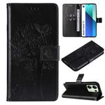 For Xiaomi Redmi Note 13 4G Phone Case with Stand Cat Tree Pattern Leather Wallet Mobile Cover
