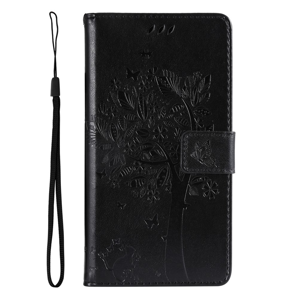 For Xiaomi Redmi Note 13 4G Phone Case with Stand Cat Tree Pattern Leather Wallet Mobile Cover