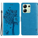 For Xiaomi Redmi Note 13 4G Phone Case with Stand Cat Tree Pattern Leather Wallet Mobile Cover