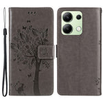 For Xiaomi Redmi Note 13 4G Phone Case with Stand Cat Tree Pattern Leather Wallet Mobile Cover