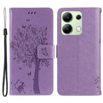 For Xiaomi Redmi Note 13 4G Phone Case with Stand Cat Tree Pattern Leather Wallet Mobile Cover