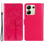 For Xiaomi Redmi Note 13 4G Phone Case with Stand Cat Tree Pattern Leather Wallet Mobile Cover