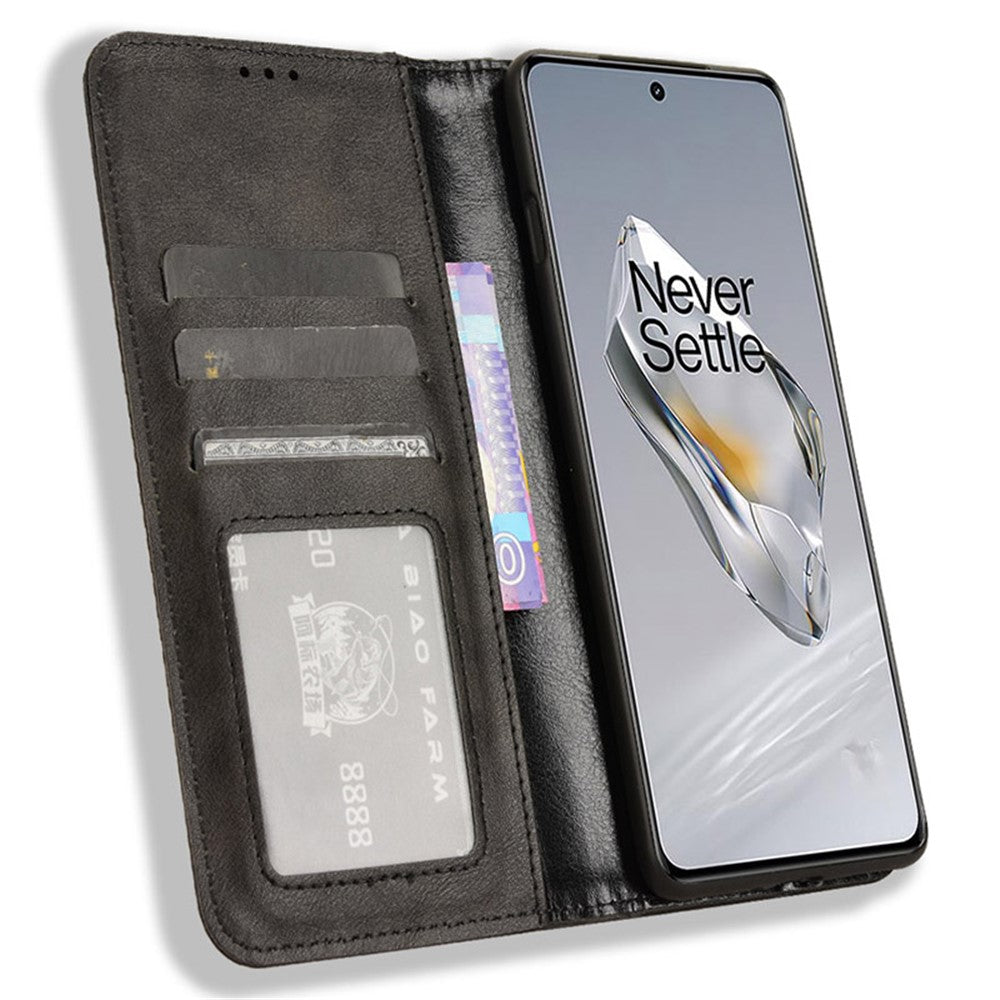 OnePlus Ace 3 5G / 12R 5G Retro Läderfodral Magnetiskt Stängande mobilplånboksfodral