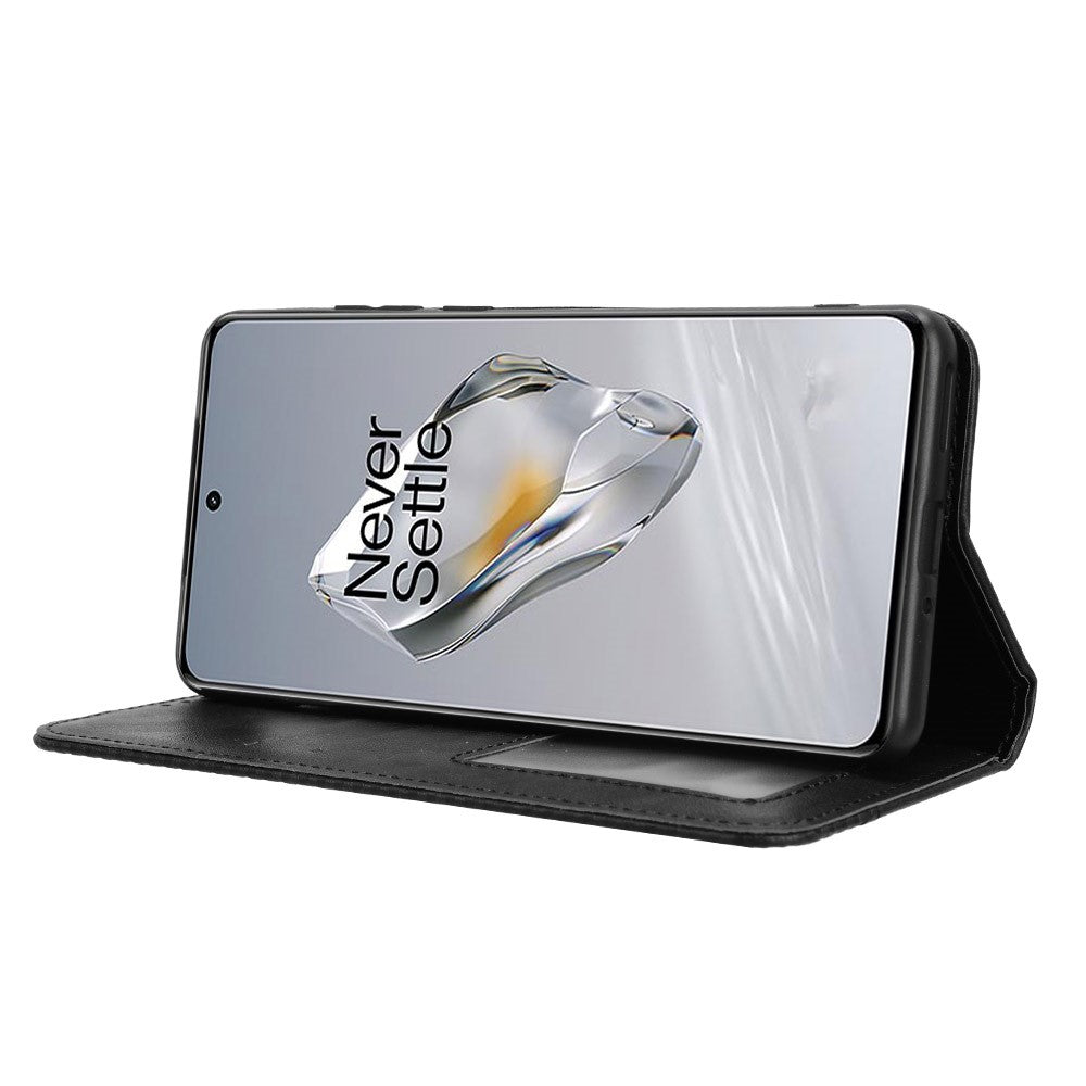 OnePlus Ace 3 5G / 12R 5G Retro Läderfodral Magnetiskt Stängande mobilplånboksfodral