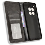 OnePlus Ace 3 5G / 12R 5G Retro Läderfodral Magnetiskt Stängande mobilplånboksfodral
