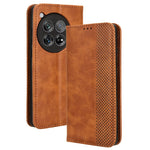 OnePlus Ace 3 5G / 12R 5G Retro Läderfodral Magnetiskt Stängande mobilplånboksfodral