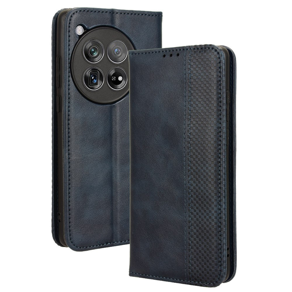 OnePlus Ace 3 5G / 12R 5G Retro Läderfodral Magnetiskt Stängande mobilplånboksfodral