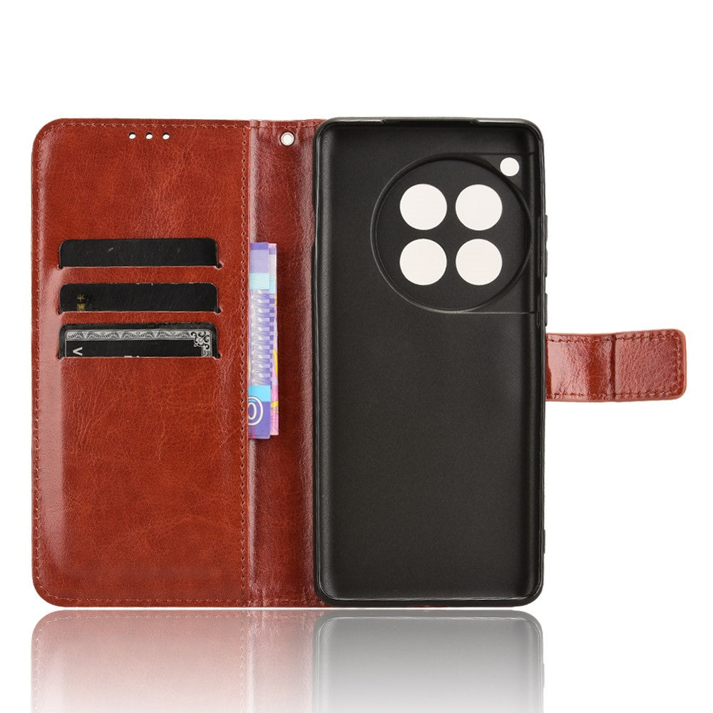 OnePlus Ace 3 5G / 12R 5G mobilskal PU-läder Crazy Horse Texture Cover
