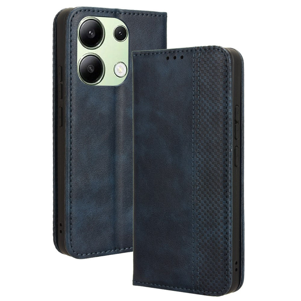 For Xiaomi Redmi Note 13 4G Leather Case Wallet Folding Stand Retro Phone Cover