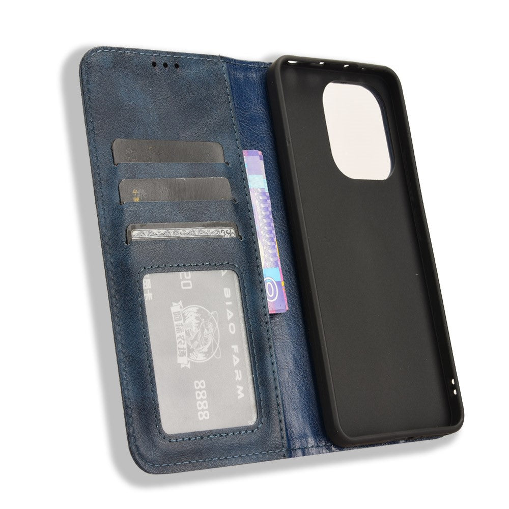 For Xiaomi Redmi Note 13 4G Leather Case Wallet Folding Stand Retro Phone Cover