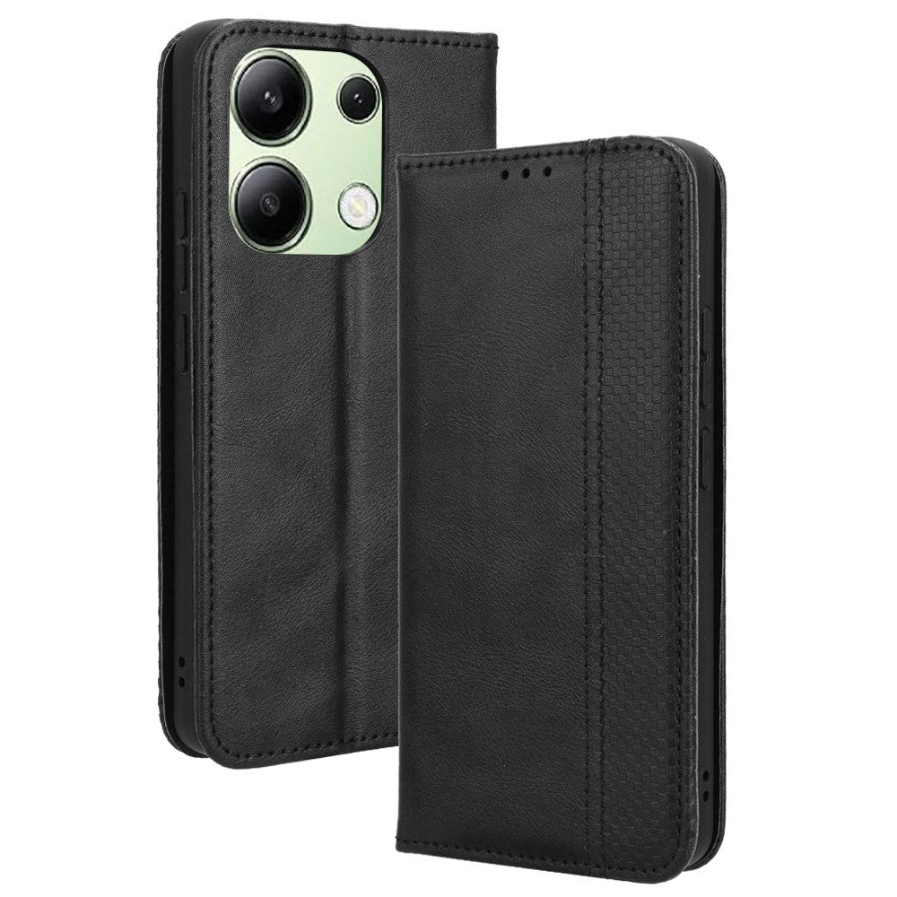 For Xiaomi Redmi Note 13 4G Leather Case Wallet Folding Stand Retro Phone Cover