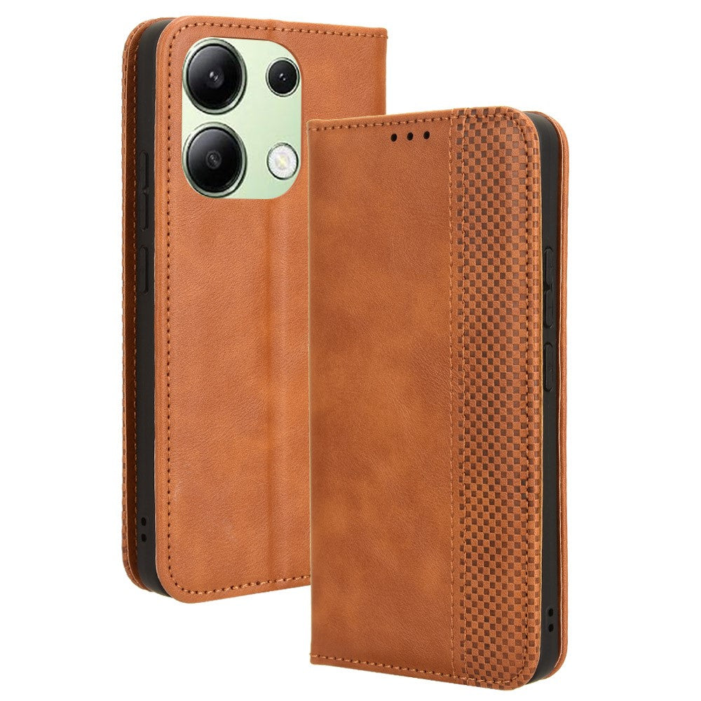 For Xiaomi Redmi Note 13 4G Leather Case Wallet Folding Stand Retro Phone Cover