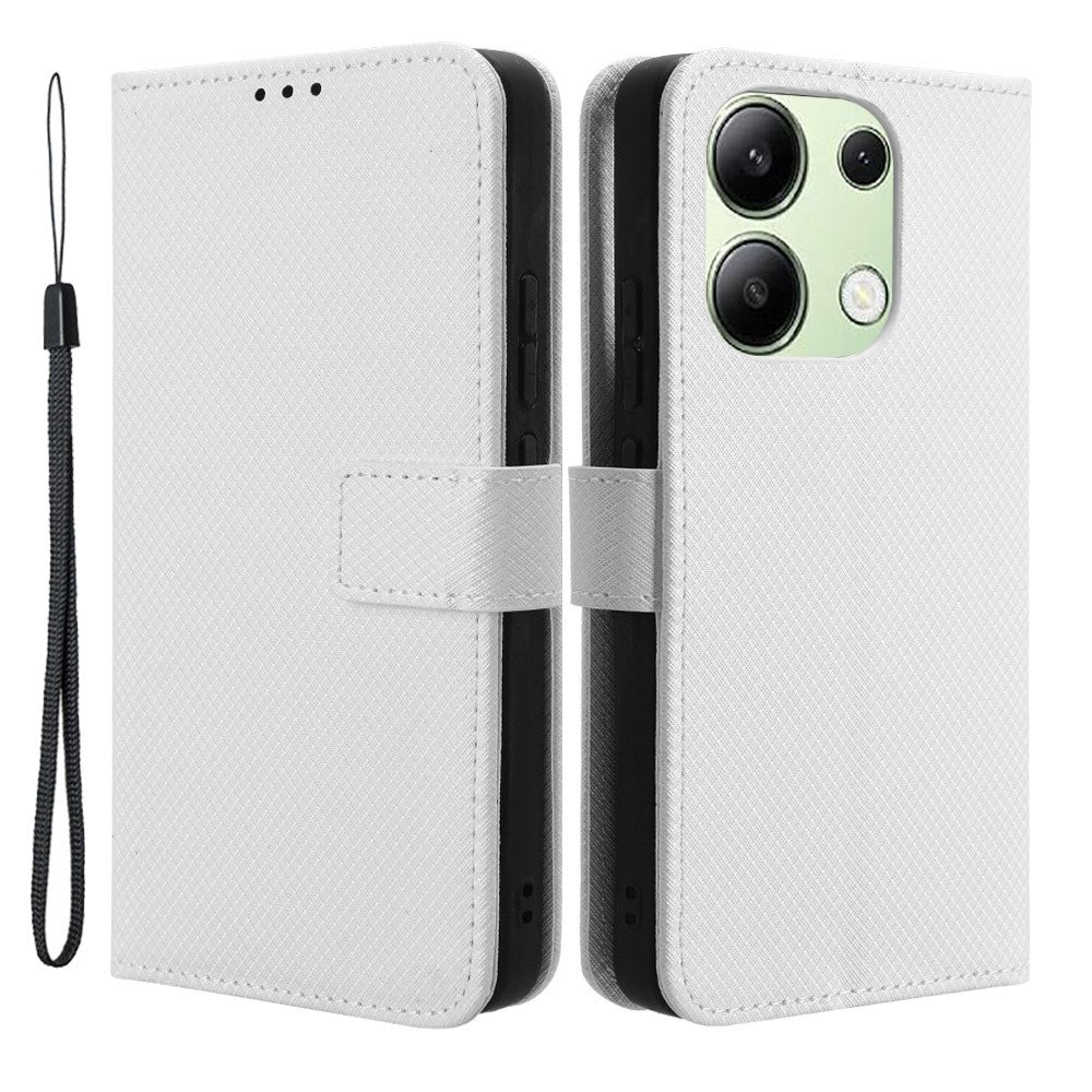 Xiaomi Redmi Note 13 4G Plånboksfodral med diamantstruktur i PU-läder