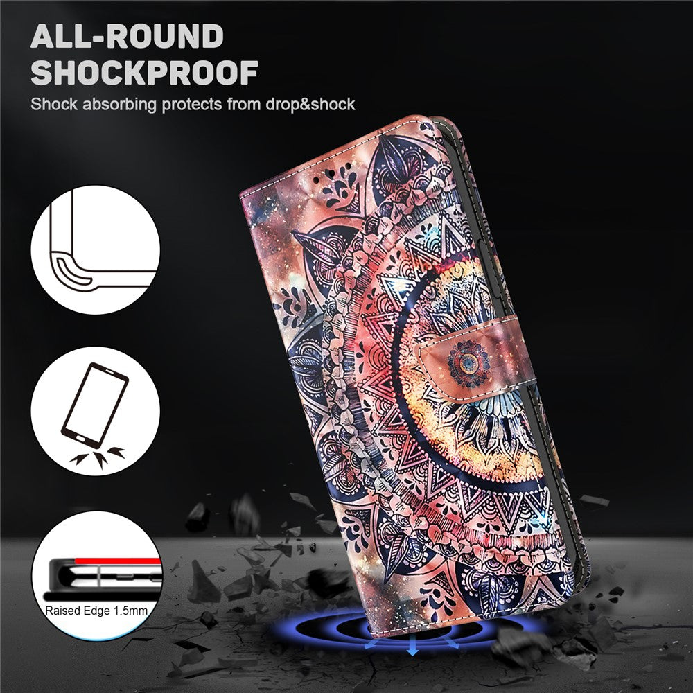 For Samsung Galaxy A35 5G Case Leather 3D Pattern Printing Phone Cover with Card Holder