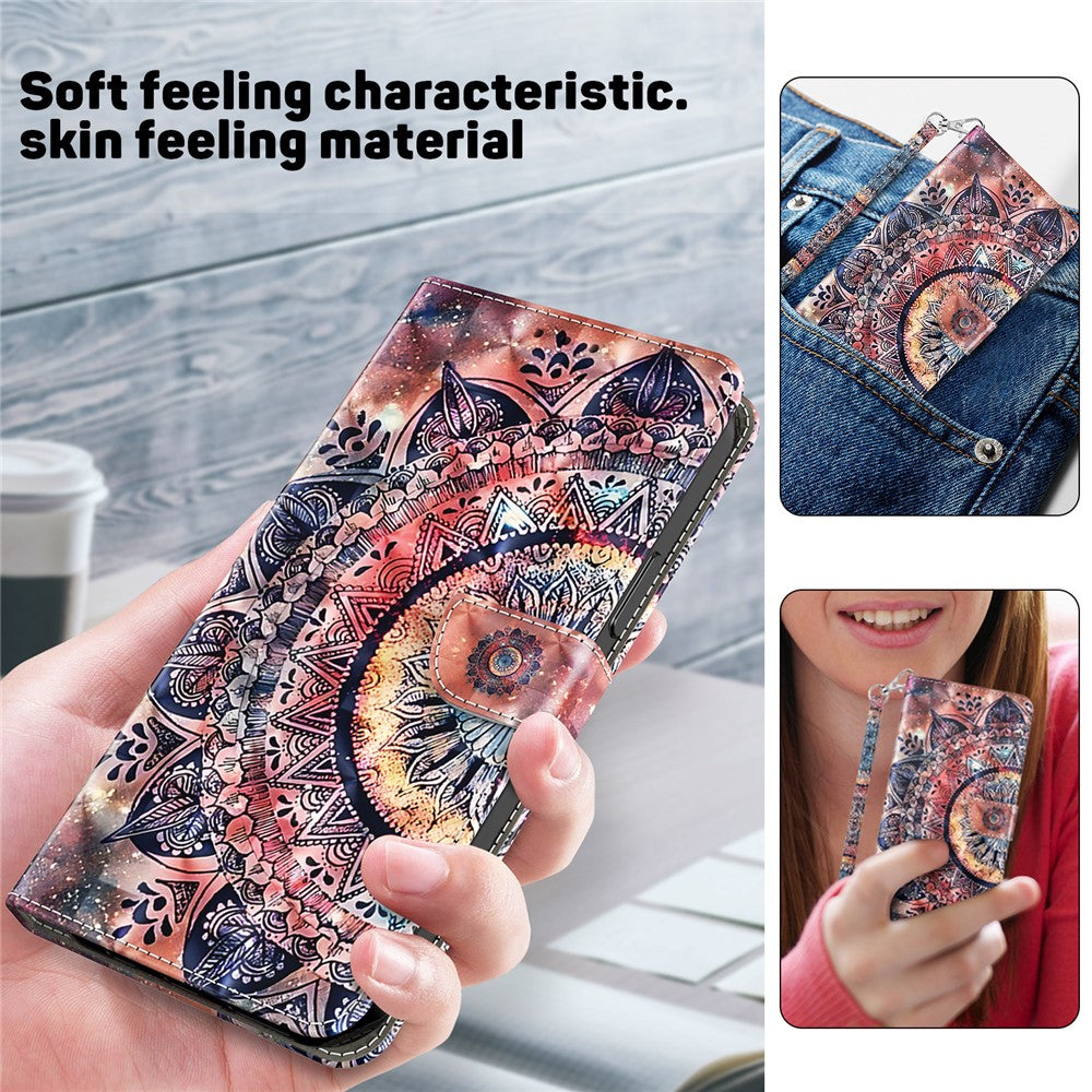 For Samsung Galaxy A35 5G Case Leather 3D Pattern Printing Phone Cover with Card Holder